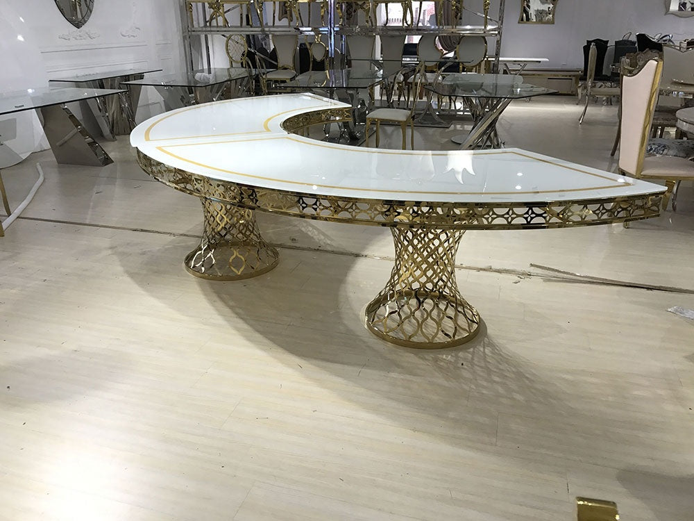 Serpentine gold table per piece