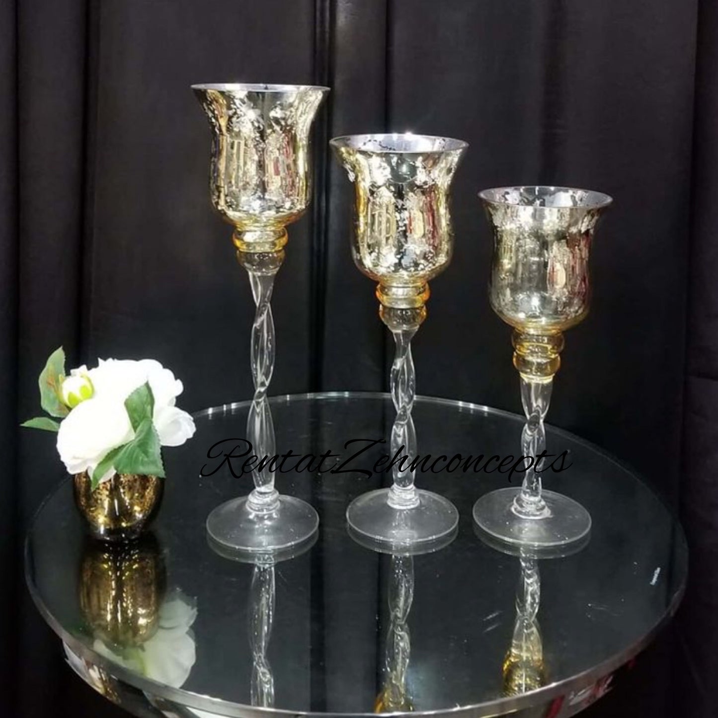 Breaded stem glass globe accent