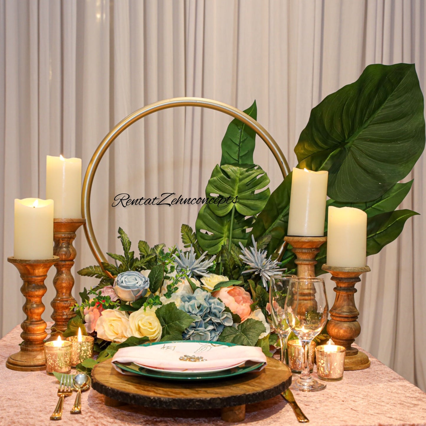 Wooden candle holder