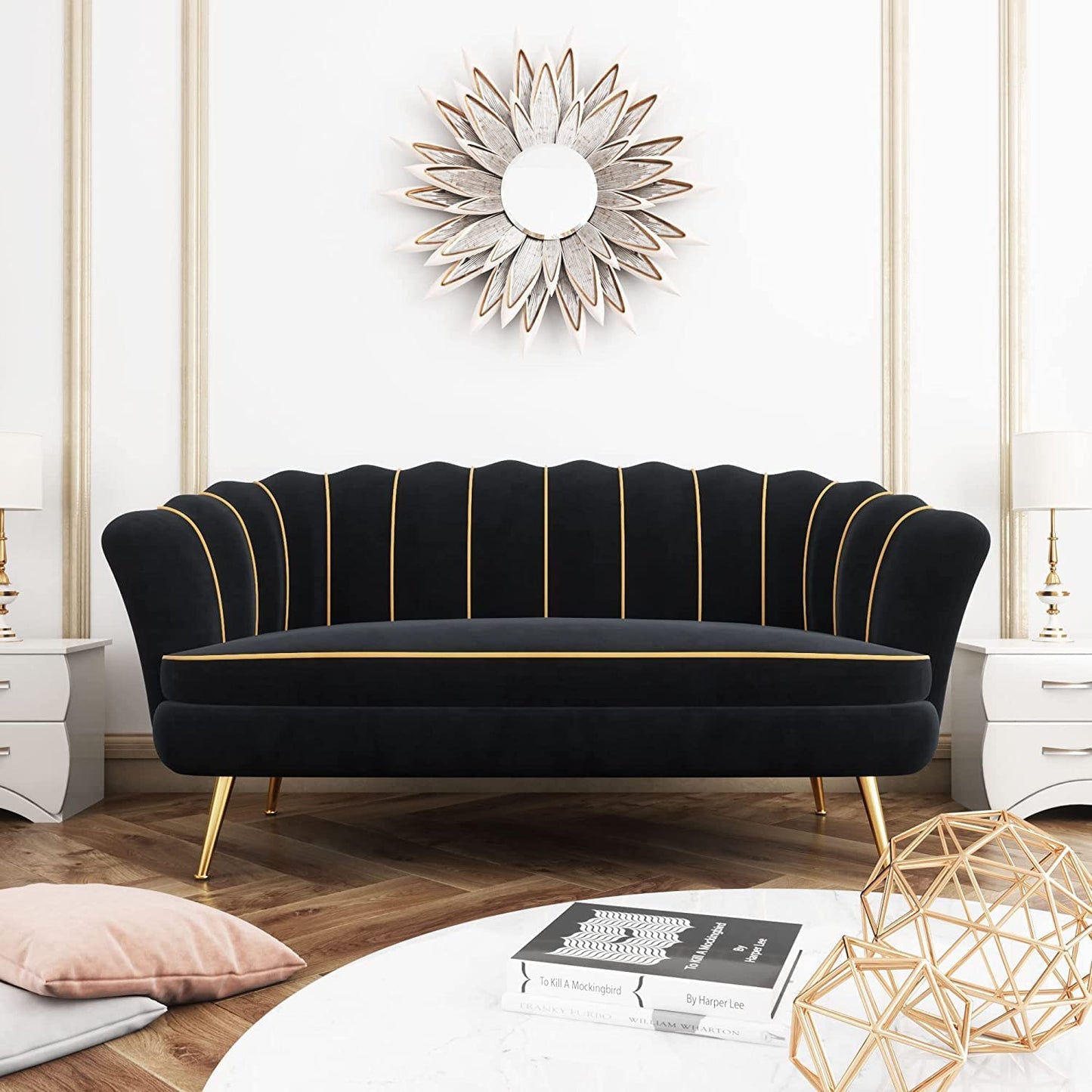 FURNITURE Modern black loveseat