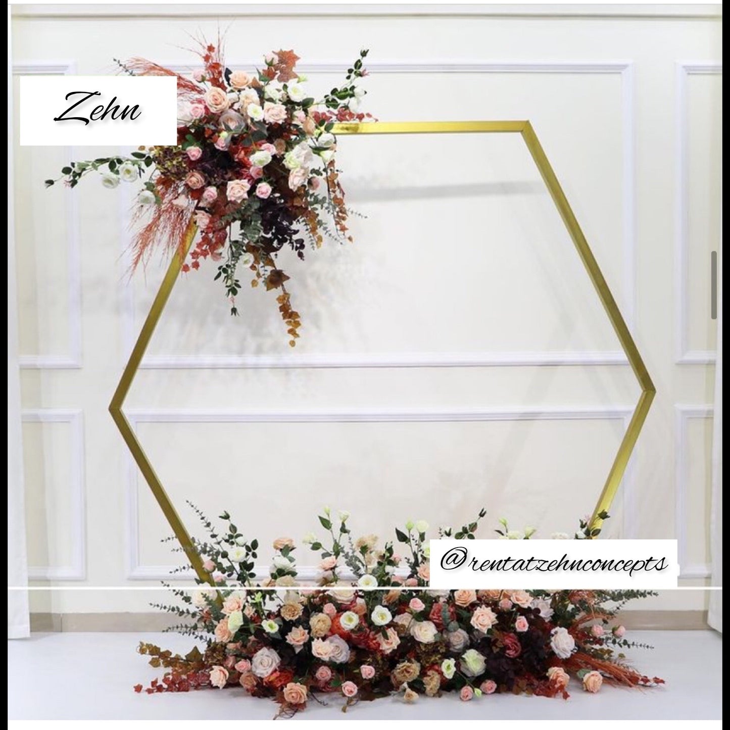 Hexagon gold metal 1 Backdrop