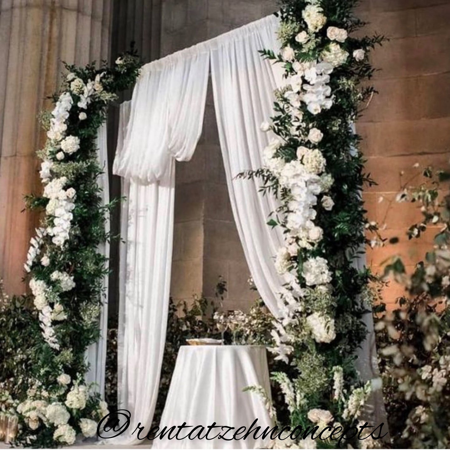 Drapes & Greenery Backdrop