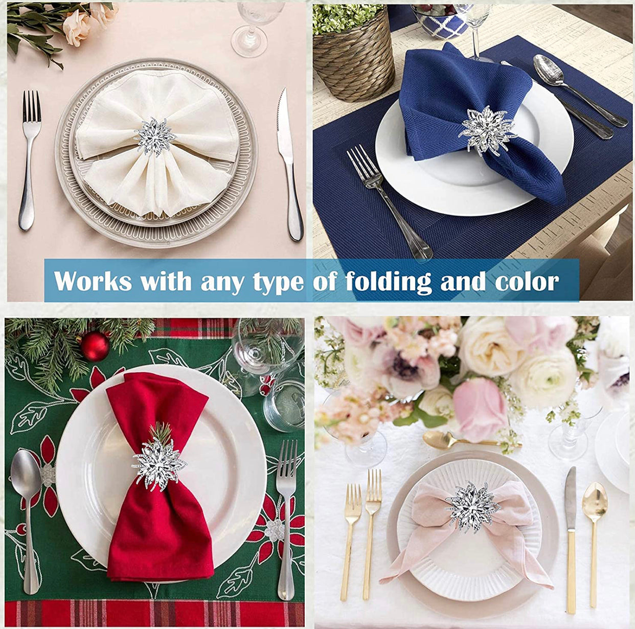 Silver Crystal napkin rings