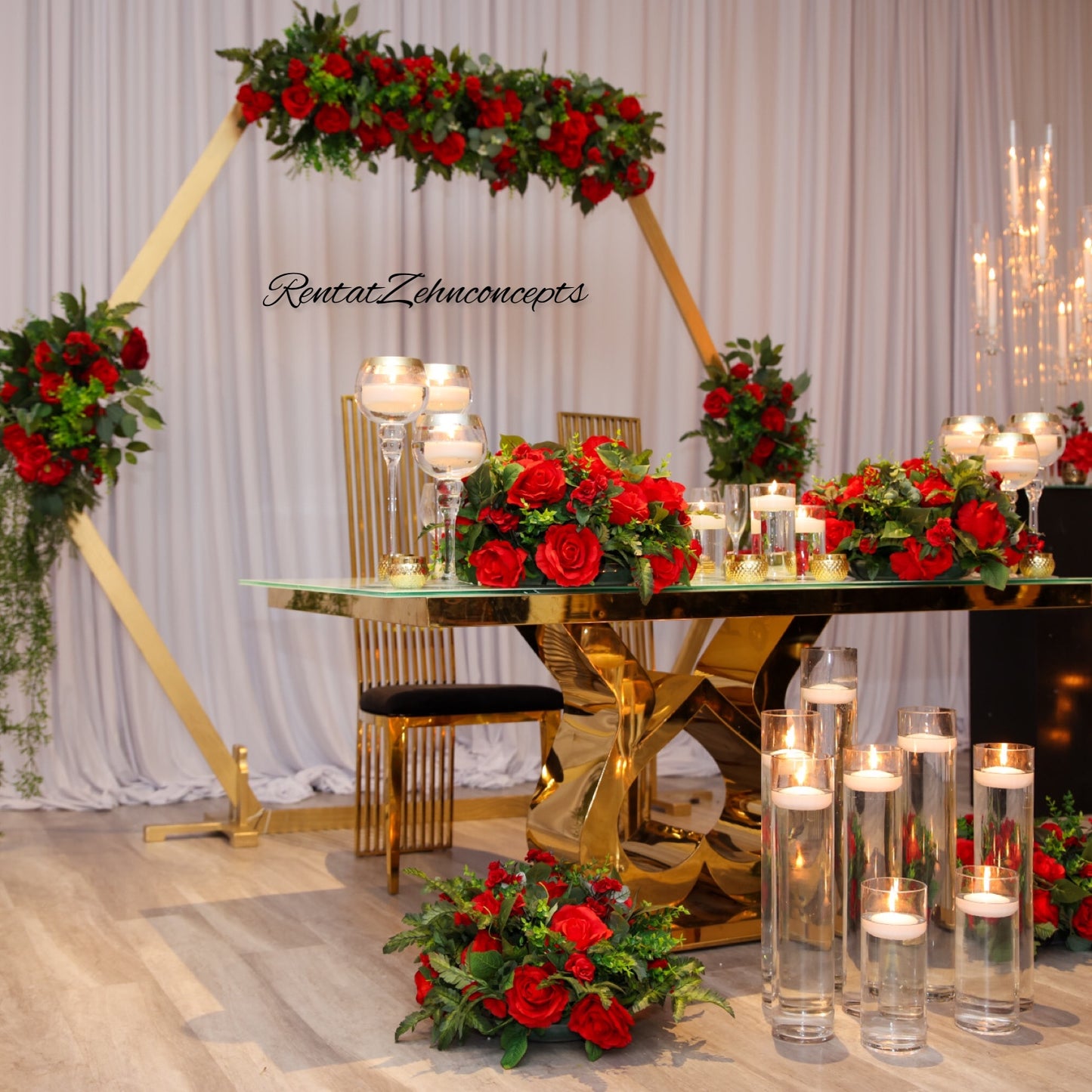 Hexagon arch wooden Backdrop