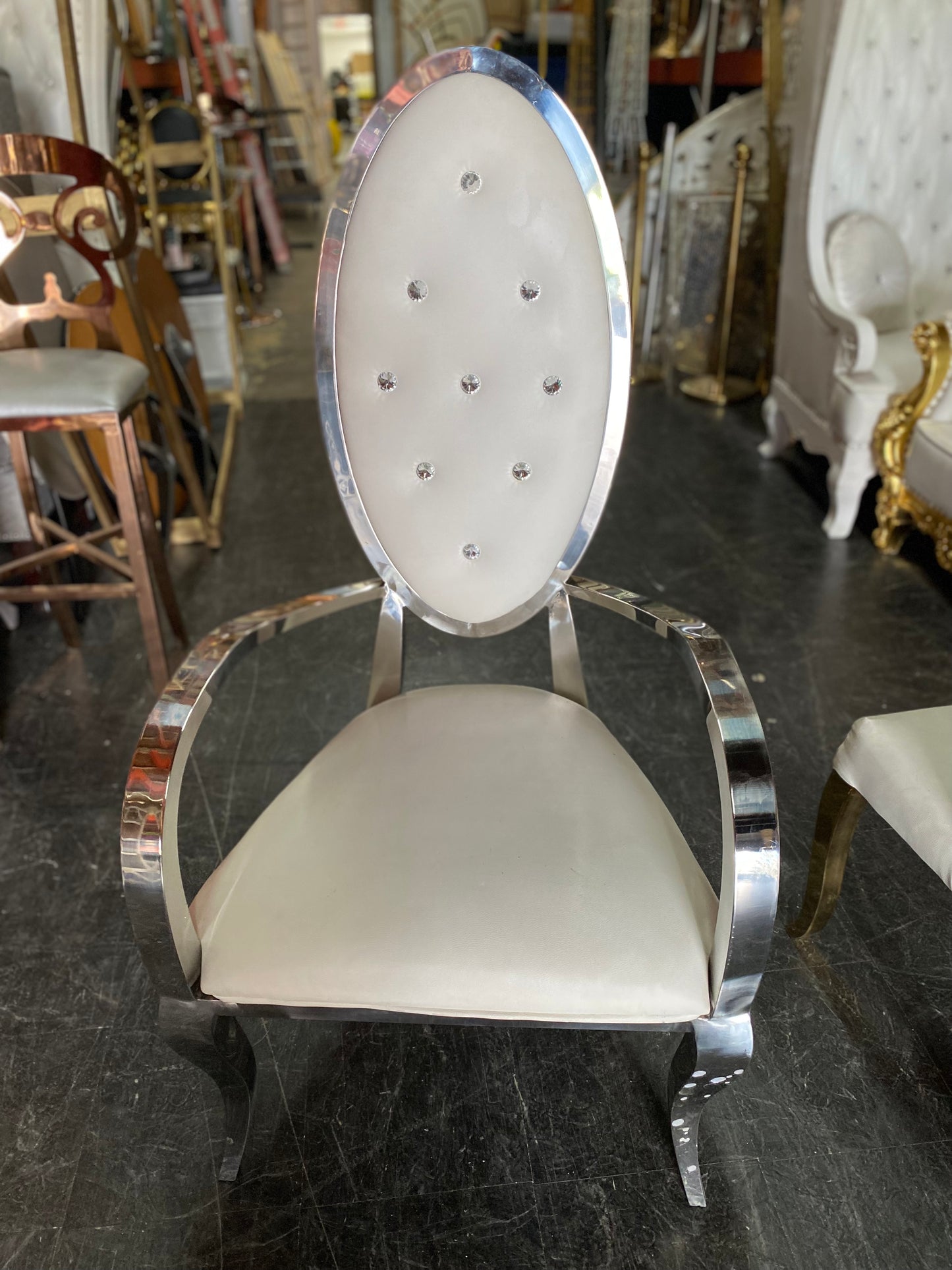 METALLIC SILVER Chair.