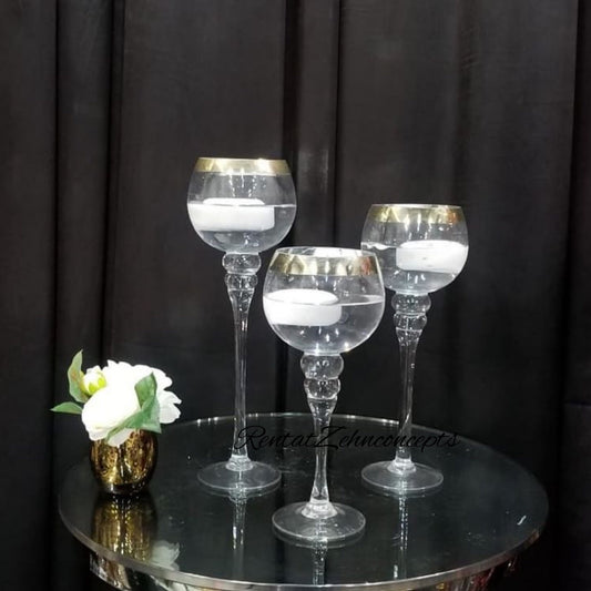 Gold rimmed glass globe