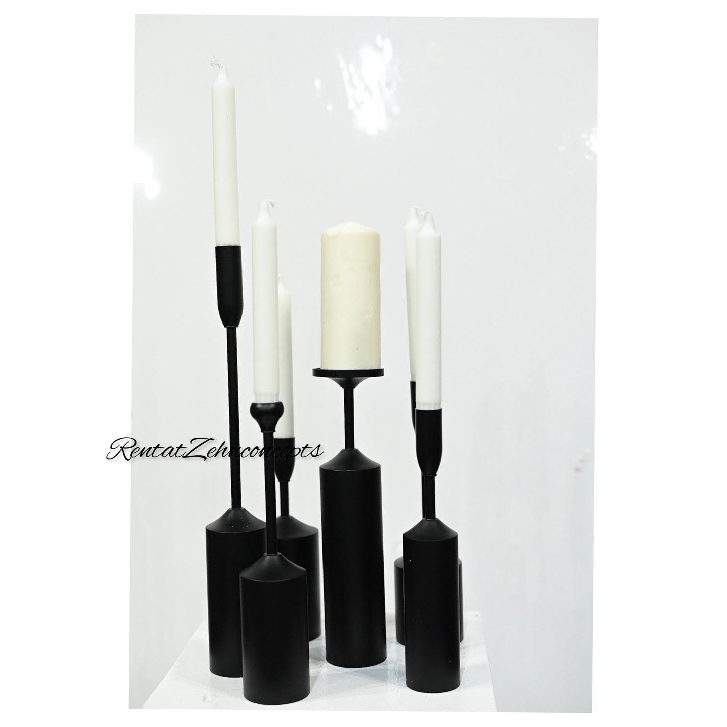 6 piece black candle holder Accent