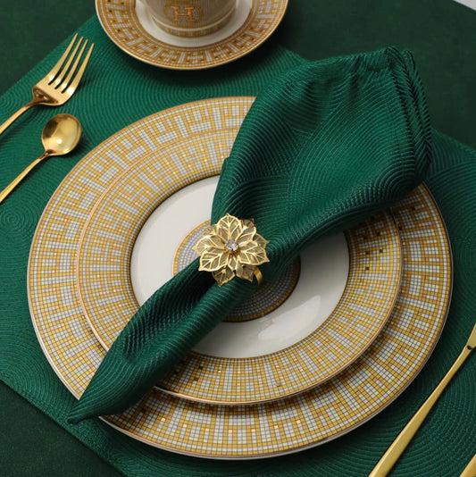 Gold floral napkin ring